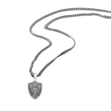 Stainless Steel Pendant Necklace Punk Style Archangel-Silver