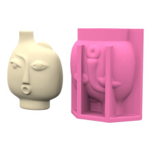 Abstract Face Shape Vase Molds for Concrete Flower Pots-Style 1
