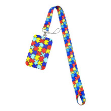 Porte-badge à motif d'autisme robuste, pour étudiant et