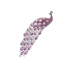 Broche de paon artistique à longue queue, améliorant votre-Rose