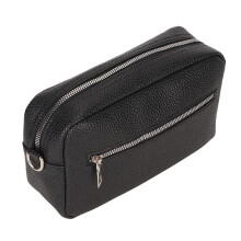 Große Kapazität Schwarze PU-Leder Messenger-Umhängetasche für Damen
