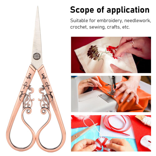 Embroidery Scissors with Retro Design, Sharp Points for Detail Work and Ergonomic Design for Comfortable Handling 1