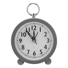 Stylish Desk Decor, Silent Non-Ticking Quartz Movement Portable Clock with Easy Read Dial for Bedroom Dormitory Bedside Desk (Grey)