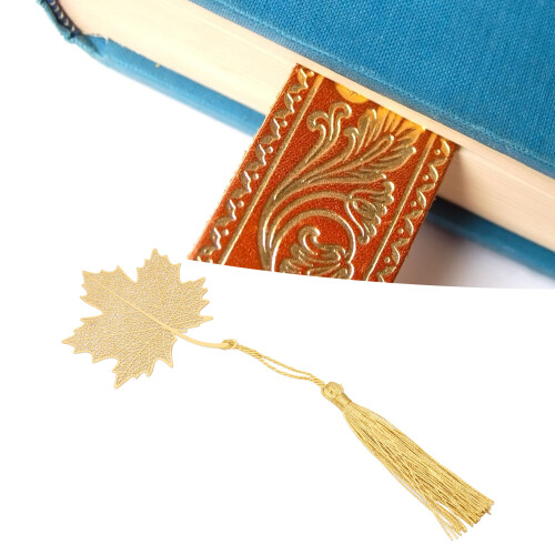 Μεταλλικοί σελιδοδείκτες Vintage Maple Leaf, χάραξη κοίλης φλέβας με αντιοξειδωτική 2
