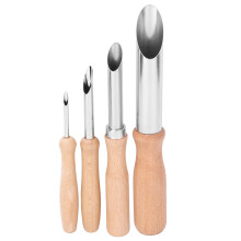 Artisan's Choice, Skarpt skærerør i rustfrit stål til lerskulpturering, Komfortgreb med træhåndtag til runde hul, Perfekt til keramik og