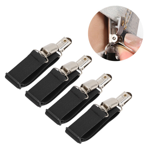 4PCS Adjustable Boot Clips Multi-Function Non Slip Pant Stirrups, Elastic Leather