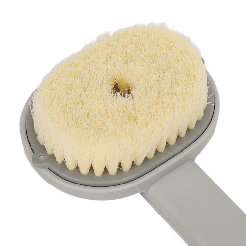 Waterproof Grey Bath Brush with Long Handle & Removable Head 2