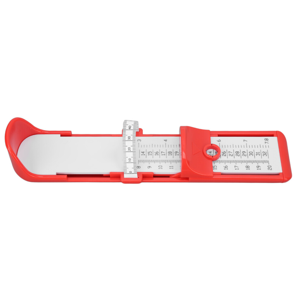 Red Multifunction Kids Feet Measuring Ruler 0-20Cm Plastic