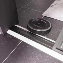 Silicone Threshold Ramp Strip SelfAdhesive Door Transition Barrier for Robot Vacuum Bathroom White