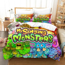 (200CM X 200CM) My Singing Monsters Bedding Set Duvet Cover Bed Set Quilt Cover Pillowcase Comforter Boys Adult Bedding Set