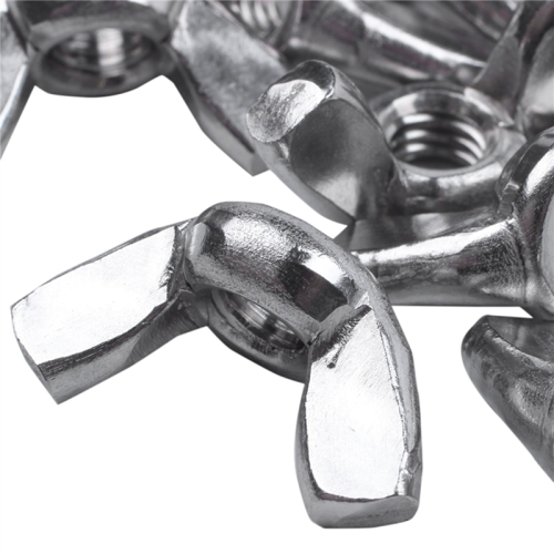 M6 Thread Dia Stainless Steel Wing Nut Butterfly Wing Nuts 30 Pcs