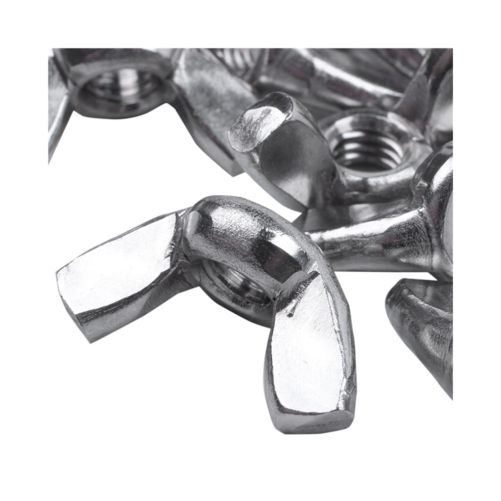M6 Thread Dia Stainless Steel Wing Nut Butterfly Wing Nuts 30 Pcs 6935161549782