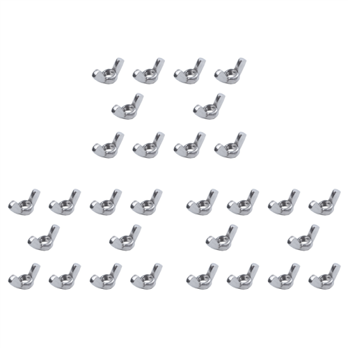 M6 Thread Dia Stainless Steel Wing Nut Butterfly Wing Nuts 30 Pcs 2
