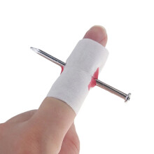 April Fool's Trick Prop Fake Blood Manmade Nail through Finger with Bandage Scary Toy Game HB88 for Pranks And Pranks