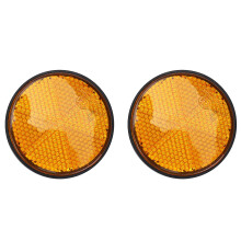 2pcs 2" Round Orange Reflector Universal For Motorcycle ATV Dirt