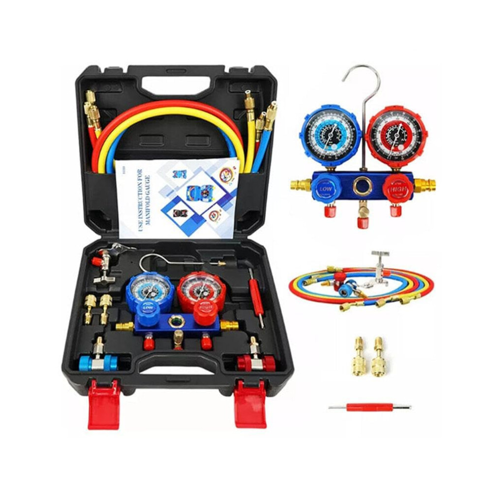 Ac Manifold Gauge Set With Precision Pressure Gauges For R22 R410a R134a And Leakproof Quick Connect 9199774206020