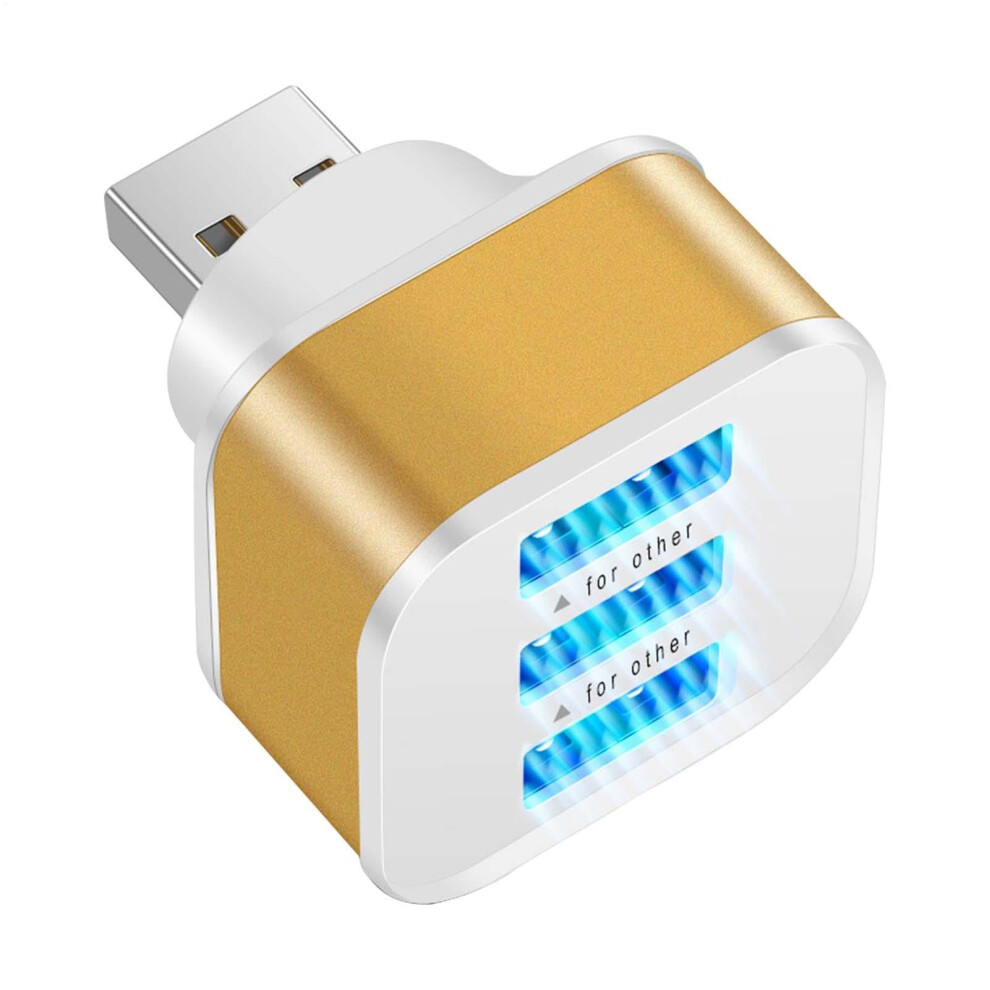 Usb Hub 3 Port Usb Splitter For Laptop Multidevice Connection Plug And Play Gold 9426802588262