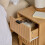 Bedside table with 2 drawers with wave-effect fronts, H52 cm - BOLOGNE 3
