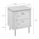 Bedside table with 2 drawers and grooved-effect sides, 55 cm high - MALAGA 3