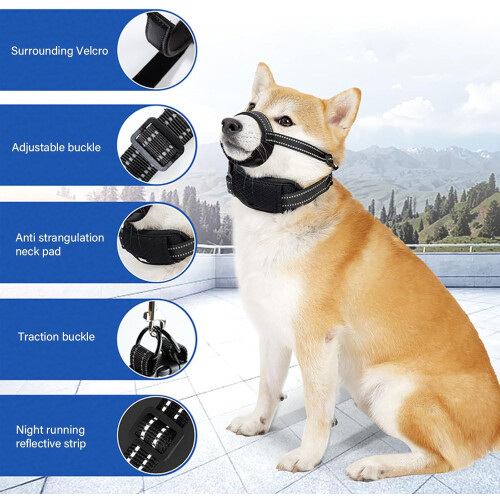 Dog Muzzle for Biting and Barking Prevention, Adjustable Size, Durable Material, Training Tool for Dogs 2