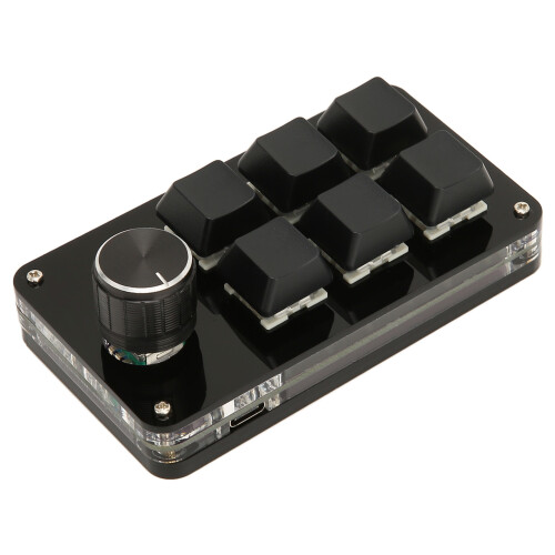 One-Handed Macro Keyboard, Mini Design for Gaming & Office Excellence, Featuring Programmable Shortcuts & Knob Function, Instantly Boost Your 1