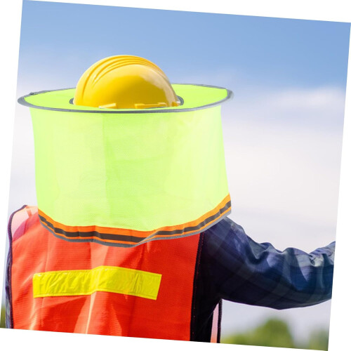 Visibility Neck Shield Construction Helmet Sunshade Wide Brim Reflective Stripes HookandLoop Fixation Visor 1