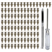 100 Stück elegante Schraubspikes für Jacken, Gürtel und-Bronze