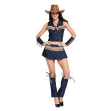 Cowgirl costume for women Oktoberfest outfit Halloween party set One size Blue