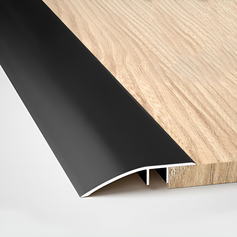 Black Door Threshold Ramp Aluminum Floor Transition Strip For Tile To Laminate Seamless Access
