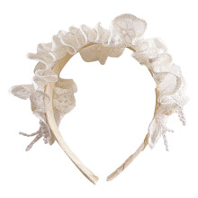 Modieuze vintage kanten haarband, antislip haarband met verborgen clip, schattige en lieve versiering, hoogwaardig materiaal met parels