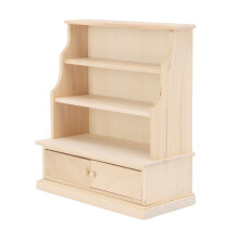 Accessorio decorativo per soggiorno, libreria in miniatura realizzata a mano in legno non rifinito, scala 1:12, modello da collezione per mobili e