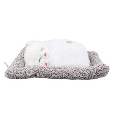 Compánach Plush Luathoideachais, Bréagáin Tionlacain Leaba Linbh le hÉifeacht Fuaime, Plush Cat Beag Réalaíoch le haghaidh Forbairt Chéadfach,