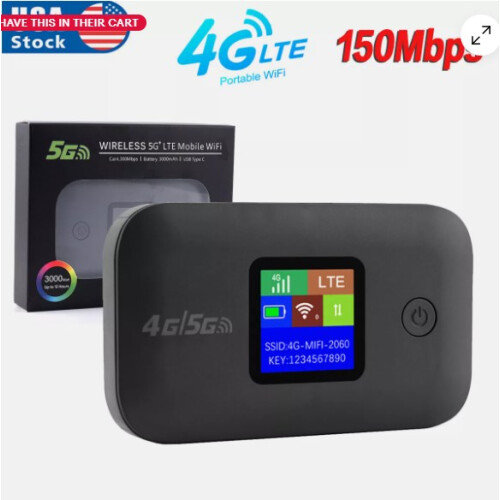 Ασύρματο κινητό Wifi4G Lte Router 5G, εξαιρετικά φορητό με μπαταρία λιθίου 3000Mh, ευρεία