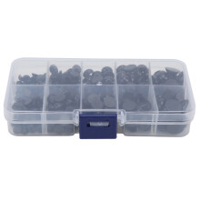 360Pcs Black Round Doll Eyes Set 6mm-12mm DIY Toy Eyes