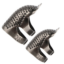Adjustable Brass Retro Sewing Thimble for Embroidery & Quilting Gray