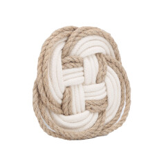 Round Jute Coaster Pot Pad 10.5cm Bohemian Heat Insulation