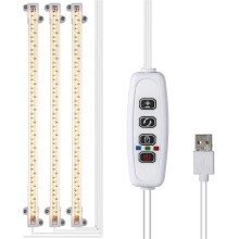 Plant Lamp, 3 LED Light Strips for Indoor Plants, USB Full Spectrum, Dimmable Timer, Growth Light (Sunlight 11.81in, Three Heads)