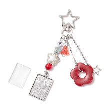 Creative Star Flower Bead Phone Hanger Phone Adornment for-Red