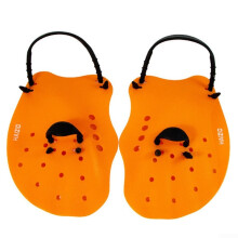 Optimal Water Swim Gloves for Kids, Adjustable Fit Silicone Swimming Gloves, Size Small, Orange Color