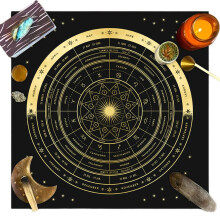 Tarot Card Cloth Square Velvet Tarot Reading Mat, Pendulum Pad, Oracle Pad, Black M