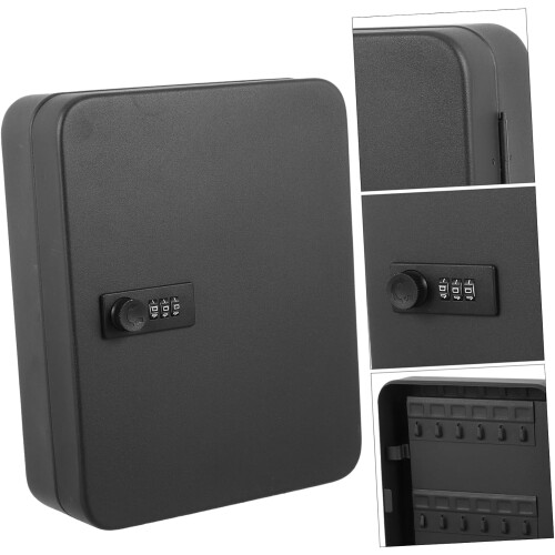 Key Box WallMounted Key Management Cabinet With Code Slots, Metal Security Organizer 2
