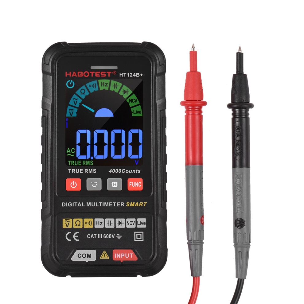 Ht124b+ Digital Multimeter 4000 Counts True Rms 2.5 Inch Lcd Black 4971382038850