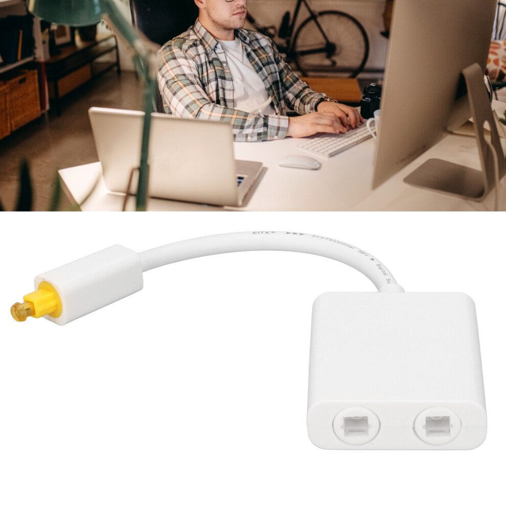 Durable Optical Fiber Splitter Cable 1X2 15Cm For Sound Systems White 4641373105761