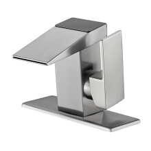 Waterfall Digital Display Hot and Cold LED Bathroom Faucet Matte Black Countertop Mixer Crane Nickel A