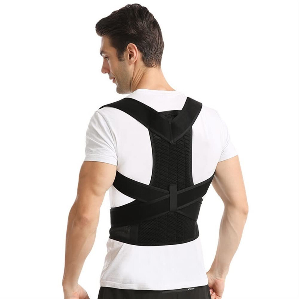 Adjustable Posture Corrector with Metal Back Support Brace for Pain Relief and Spine Alignment