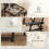 Outsunny Outsunny 3 Pieces Folding Garden Bistro Set with Cup Holders, Khaki 7