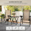 Outsunny Outsunny 3 Pieces Folding Garden Bistro Set with Cup Holders, Khaki 4