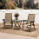 Outsunny Outsunny 3 Pieces Folding Garden Bistro Set with Cup Holders, Khaki 9