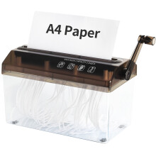 Manual Shredder A4 Paper Cutting Tool, Portable Mini Paper Mill for Home Office, Black OF02BK