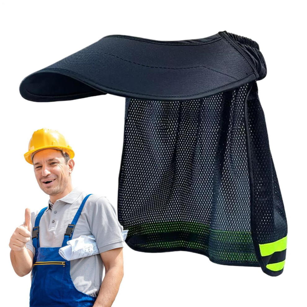 Hard Hat Sun Shade Full Brim Neck Shield Reflective Strip Helmet Attachment For Construction Sites Purplish Blue 9347817137521